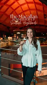 A promotional video showcasing The Macallan estate in Scotland, highlighting its distillery, grounds, and the limited-time 'Coconut Dreams' summer pop-up bar featuring whisky-based cocktails.