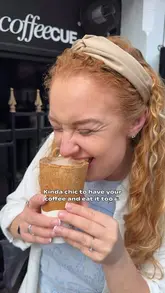A short video featuring a unique Vietnamese egg creme brulee iced coffee served in an edible wafer cone at Pho Cue in Manchester. The video demonstrates the preparation process and the creator enjoying the drink.