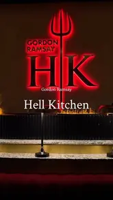 A short, punchy montage showcasing the interior, branding, and menu items at Gordon Ramsay's Hell's Kitchen in London, highlighting the set menu offer.