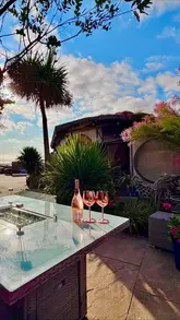 A relaxing, atmospheric tour of The Coastal Retreat in Hightown, showcasing its quirky, rustic interiors, peaceful garden, fire table, and proximity to the beach.