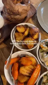 A promotional reel for The Old Ram Freehouse in Norfolk, highlighting their Sunday roast offering, including a whole roast chicken, various trimmings, and desserts, set within a cosy, historic pub environment.