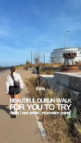 A travel vlog showcasing the Dublin Port Greenway, highlighting its scenic views, trees, and unique perspective of the city's transport hubs.