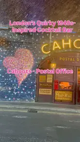 A short, atmospheric video tour of Cahoots Postal Office in London, highlighting its 1940s-inspired decor, creative cocktails, and small plates.
