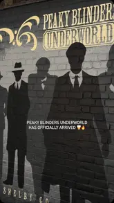 A promotional montage showcasing the Peaky Blinders Underworld immersive experience, featuring the bar, themed decor, games, and live music.