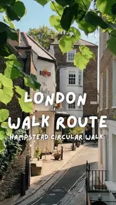 A first-person POV walking guide through Hampstead, London, highlighting picturesque streets, historic pubs, and scenic spots like Hampstead Heath and Whitestone Pond.