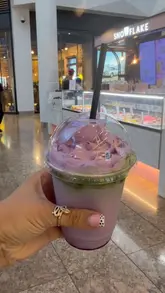 A short video showcasing various gelato products and an ube matcha drink at a Snowflake Gelato location, featuring close-ups of the dipping process and the final products.