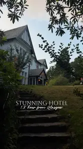 A montage showcasing the interiors, rooms, and amenities of Pine Trees Hotel in Pitlochry, Scotland.