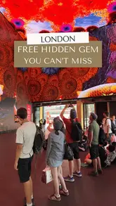 The video is a travel guide highlighting The Outernet in London, an immersive digital art space located above Tottenham Court Road station. The creator provides a quick tour of the screens and suggests other nearby attractions like the British Museum and Covent Garden, positioning it as a free activity for tourists.