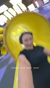 A vlog-style promotional video for Superpark Glasgow, showcasing various interactive activities like slides, trampolines, and arcade-style games.