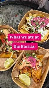 A fast-paced vlog tour of The Barras Market in Glasgow, showcasing various street food stalls including Mexican tacos, seafood, donuts, and fresh juices.