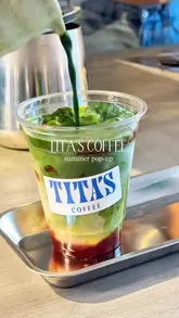 A short, energetic reel showcasing Tita's Coffee summer pop-up at Coal Drops Yard. The video features close-ups of matcha preparation, a variety of pastries, the menu, and the venue's interior, providing a clear and inviting look at the experience.