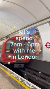 A day-in-the-life vlog following a creator through London, visiting a coffee shop, a marketing event, a salad bar, and a frozen yogurt shop.