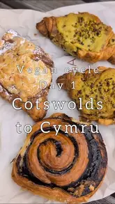 A travel vlog documenting a vegan cycling trip from the Cotswolds to Wales, highlighting various vegan-friendly food and drink spots along the way.