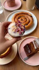 A short, aesthetic showcase of a bakery and cafe in London, highlighting their pastry selection, interior, and service.