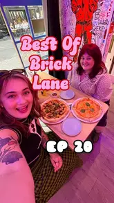 A vlog-style review of 118 Brick Lane Pizza, where the creator and a guest test the vegan pizza options, providing ratings for vibes, value, and vegan options.