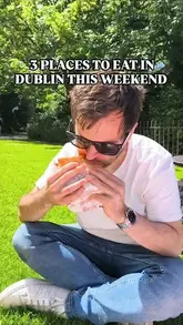 A listicle-style video recommending three dining spots in Dublin: Pickosito (Mexican), Morso (Sandwich shop), and Yibu (Asian fusion). The video features quick cuts of various dishes and venue exteriors, accompanied by text overlays identifying each location.