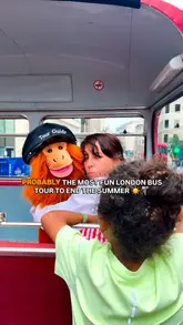 A vibrant, handheld-style video showcasing a puppet show experience on a London sightseeing bus, branded by Hamleys. The video captures the interaction between the puppeteers and children, the bus interior, and the city views, highlighting it as a fun family activity.