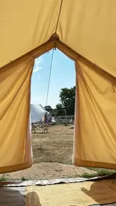 A vlog-style video showcasing Fablewood Nature Play, an aesthetic outdoor play space for children. The video highlights the play equipment, the tented area, and the food and drink offerings from local bakeries, targeting parents looking for a peaceful and considered play environment.