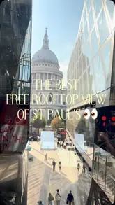 A short, energetic reel showcasing the rooftop view of St Paul's Cathedral from Madison in London, featuring a live DJ and a lively atmosphere.