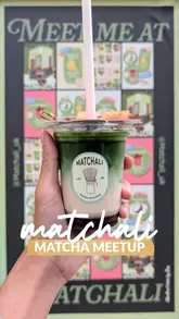 A group of friends visits a matcha specialty cafe, showcasing the preparation of unique matcha lattes, the venue's aesthetic, and the social experience of a community meetup.