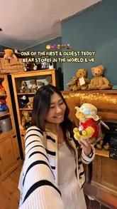 A vlog-style video showcasing a visit to Asquiths Teddy Bear Shop in Henley-on-Thames, where the creator gets their teddy bear a new outfit and a British passport.