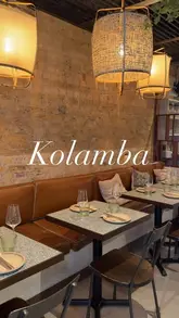 A montage showcasing a Sri Lankan feast at Kolamba in Soho, featuring various dishes like mutton rolls, string hoppers, and curries, presented in a sharing style.