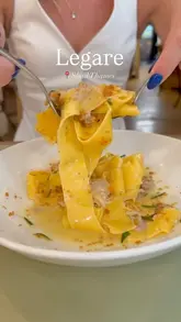 A polished montage of various dishes served at Legare, an Italian restaurant in Shad Thames, featuring close-ups of pasta, seafood, and desserts.