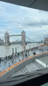 A montage showcasing the dining experience at Coppa Club London Bridge, highlighting the riverside location with views of Tower Bridge, the menu, and various dishes including bruschetta, prawns, fish and chips, venison steak, and dessert.