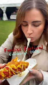 A montage of clips from the Foodies Festival in Edinburgh, featuring various food vendors, live music performances, and festival activities.