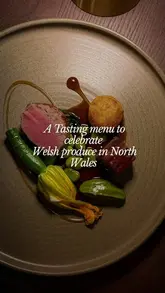A couple visits Penmaenuchaf hotel in North Wales, showcasing the renovated interiors, the bar, and an eight-course tasting menu featuring local Welsh produce.