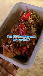 A video review of 'Hash Hut' at a festival, where the creator evaluates whether the £14 loaded hash browns are worth the price.
