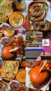 A fast-paced, visually driven reel showcasing a variety of burgers, loaded fries, onion rings, and chicken wings at a halal burger spot in Leeds. The video uses close-up shots to highlight textures and ingredients, including a cheese sauce pour, to create a highly appetising presentation.
