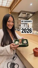 A high-quality reel showcasing a visit to Roketsu, a Japanese Kappo restaurant in London, highlighting the intimate counter seating, the chef's preparation of dishes, and the high-end tasting menu experience.