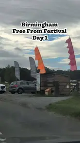 A recap video of the Birmingham Free From Festival, showcasing various food stalls, activities like bingo and prize wheels, and the general atmosphere of the event.