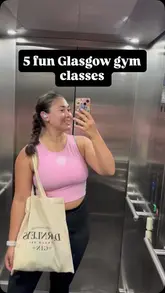 A listicle-style video featuring five different gym and fitness class locations in Glasgow, with the creator providing brief insights into the benefits of each.