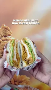 A review-style video showcasing the opening of a Chicking branch in East London, highlighting the menu variety including fried chicken, burgers, and milkshakes.