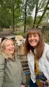 A vlog-style video documenting a day out at The Meadows Wildlife Park in South Wales, featuring interactions with various animals, a visit to the petting barn, and a meal at the on-site Willows Coffee Shop & Restaurant.