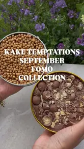 A short, visually focused video showcasing a limited edition dessert collection from Kake Temptations, featuring close-up shots of the product being opened and scooped to reveal texture.
