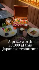 A promotional reel for Akatuki, a Japanese restaurant in Covent Garden, showcasing their sushi, sashimi, wagyu steak, and cocktails. The video highlights their 3rd-anniversary giveaways and a special offer on their lobster and crab roll.