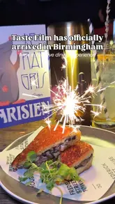 A promotional reel for Taste Film's immersive dining experience in Birmingham, featuring dishes inspired by the movie Ratatouille. The video intercuts scenes from the film with shots of the corresponding food and drinks served to guests.