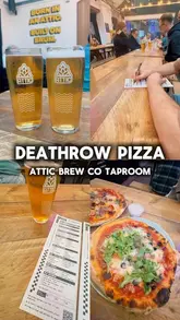 A short video showcasing the experience of ordering and eating pizza at Attic Brew Co Taproom in Birmingham, highlighting the build-your-own pizza menu and the casual atmosphere.