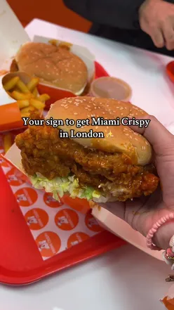 Delicious Miami Crispy burger served in London, showcasing crispy textures and vibrant flavors.