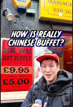 Chinese buffet in Chinatown London with various dishes; focus on protein over carbs for better taste. #chinesebuffet