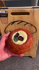 Enjoying fresh pastries and coffee during a morning bakery run at Companio in Manchester.