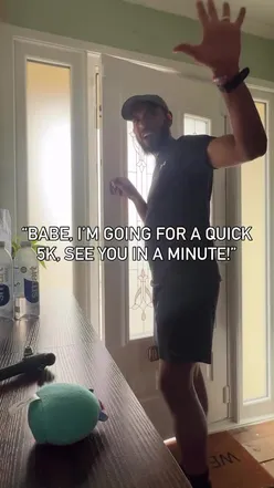 Runner sharing a moment post Tough Mudder, reflecting on trust and training, with Strava logo in view.