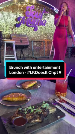 Brunch at SoulMama in London with lively atmosphere and guests enjoying food and music.