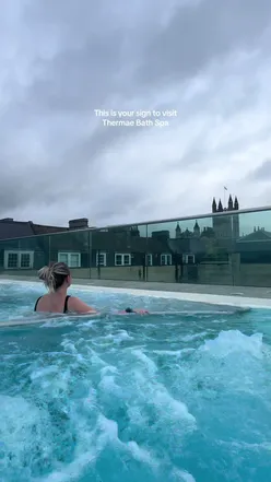 Relaxing at Thermae Bath Spa, enjoying the rooftop pool and wellness suite in Bath, UK’s only natural thermal spa.