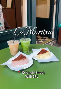 Delicious basque cheesecake served at La Maritxu, a must-try dessert for London foodies!