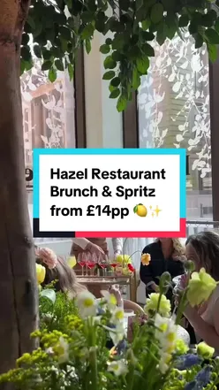 Brunch at Hazel near Queen St Station with spritz and a cozy aesthetic vibe, perfect for you and your bestie.
