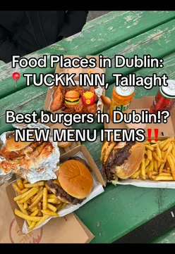 Delicious smashburgers and tenders at Tuck Inn in Tallaght, Dublin, featuring a sneak peek of the new menu item!